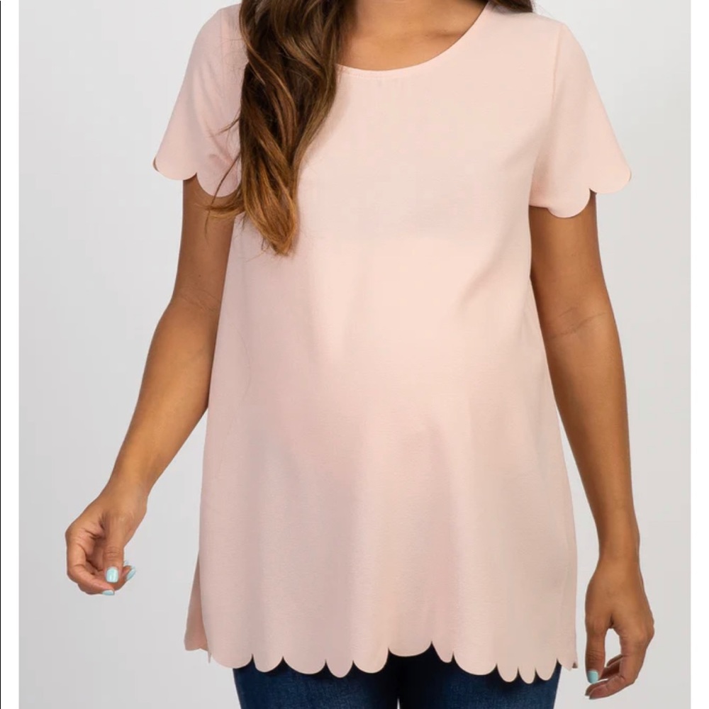 PinkBlush maternity scallop edge blouse